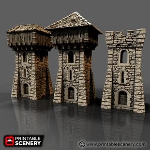 Small Square Castle Tower Printable