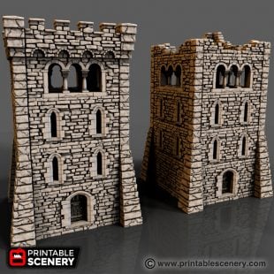 Large Square Castle Tower Levels Printable