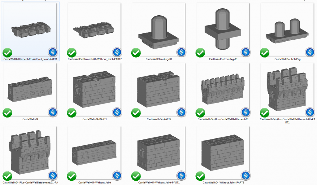 3D Printable Octagon Castle Wall Pack