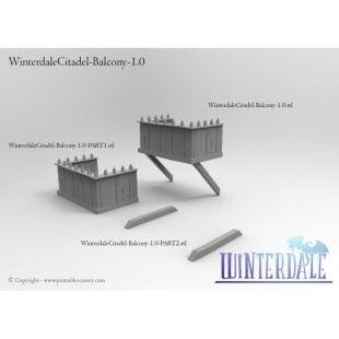 3D Printable Citadel Balcony attachment - Spikes