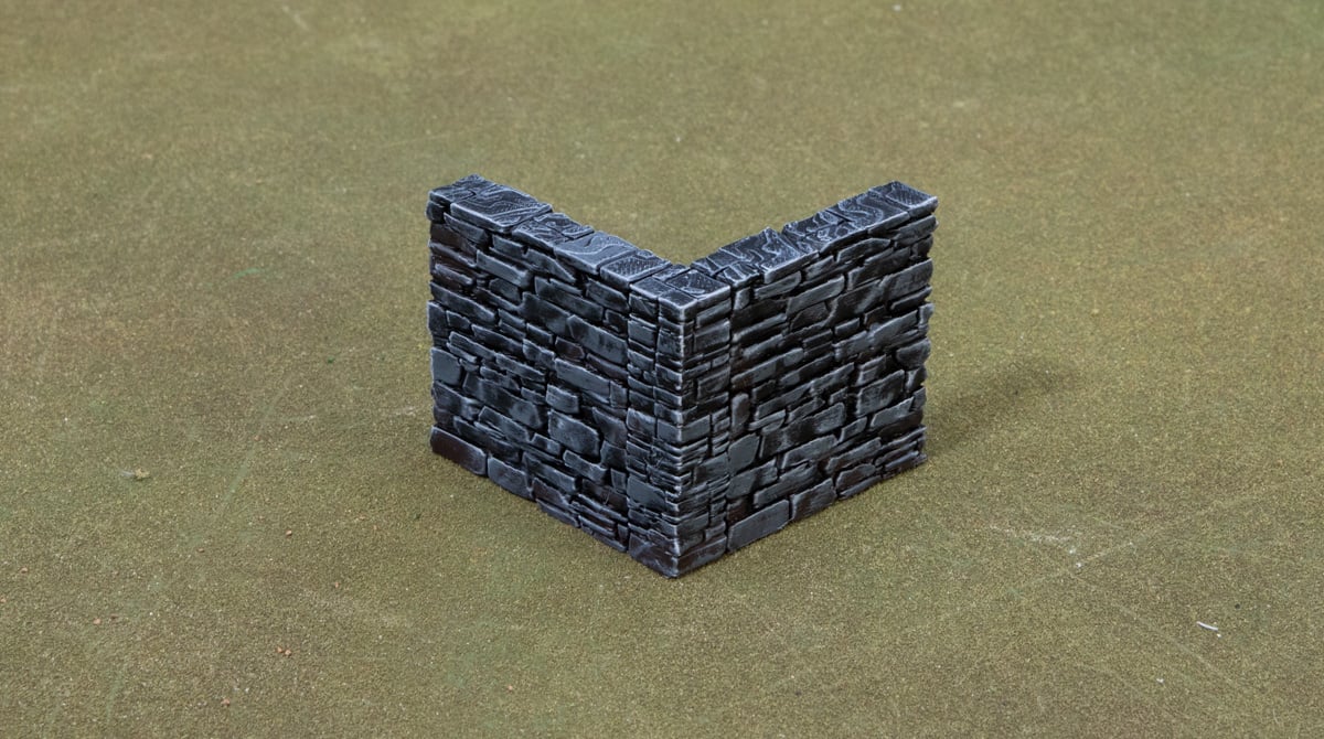 3D printed and painted dungeon tiles drybrushed grey