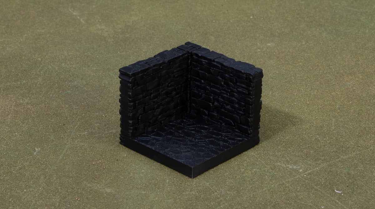 3D printed and painted dungeon tiles primed black