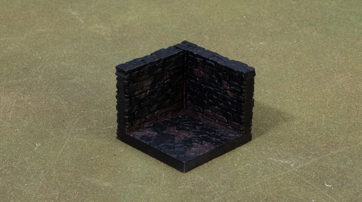 3D printed and painted dungeon tiles with brown added