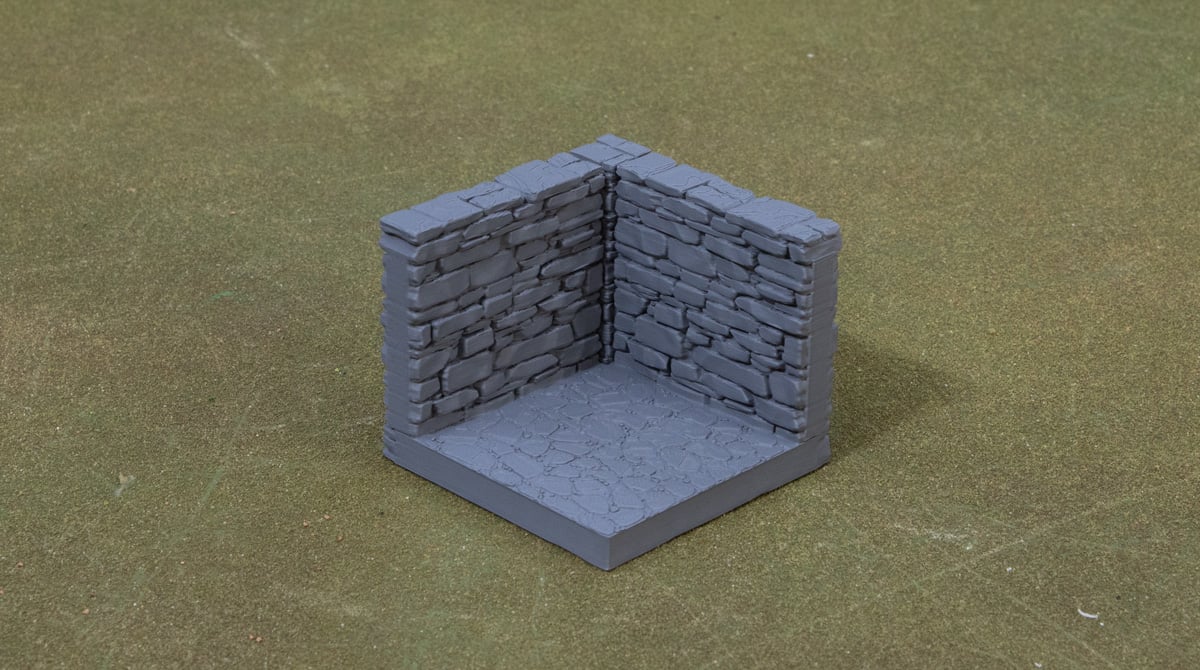 3D printed and painted dungeon tiles primed grey