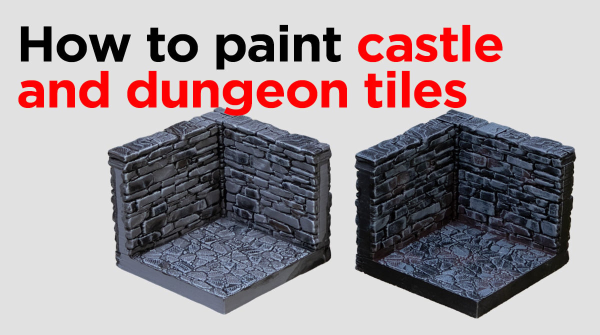 3D printed and painted dungeon and castle tiles