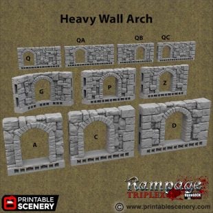 Heavy Wall Arch OpenLOCK STL Dungeons and Dragons