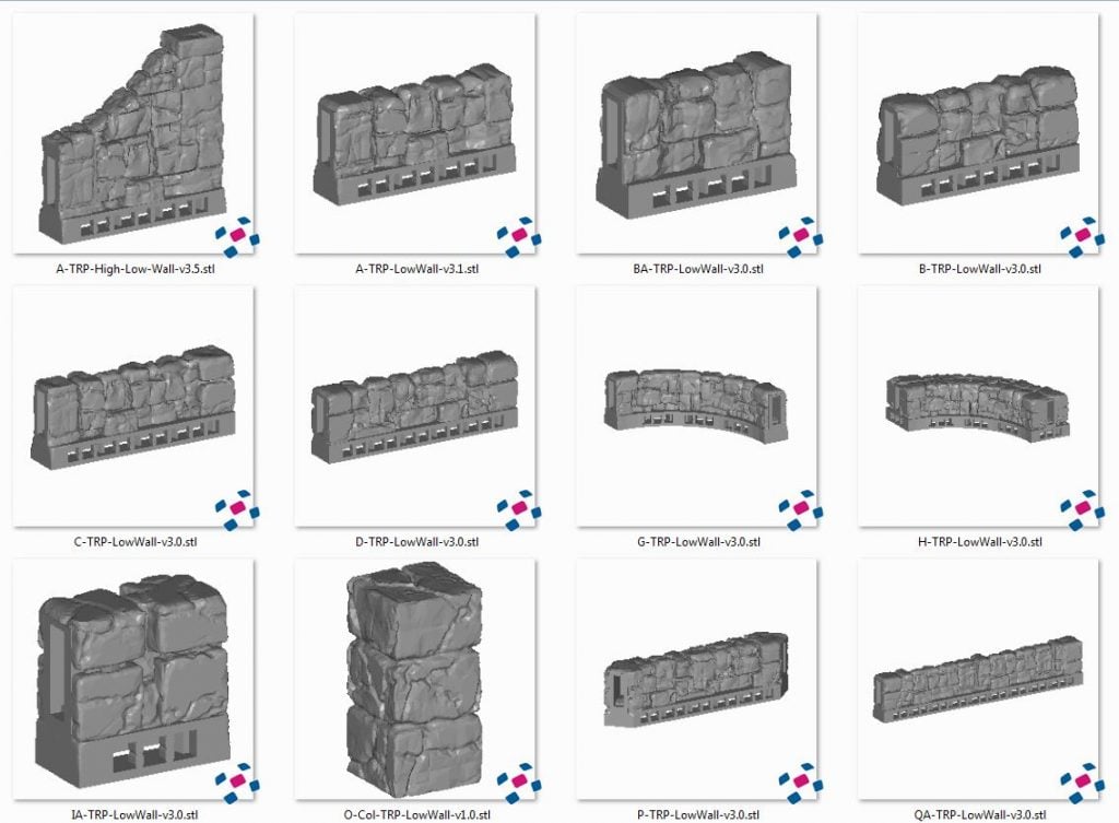 Rampage Low Walls - Printable Scenery
