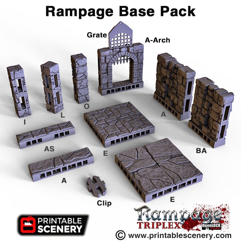 Rampage Dungeon - Seamless Interlocking Dungeon Tiles by