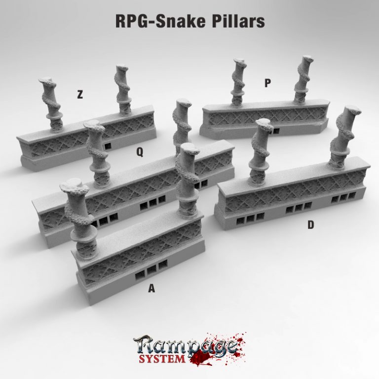 Rampage Snake Pillars - Printable Scenery