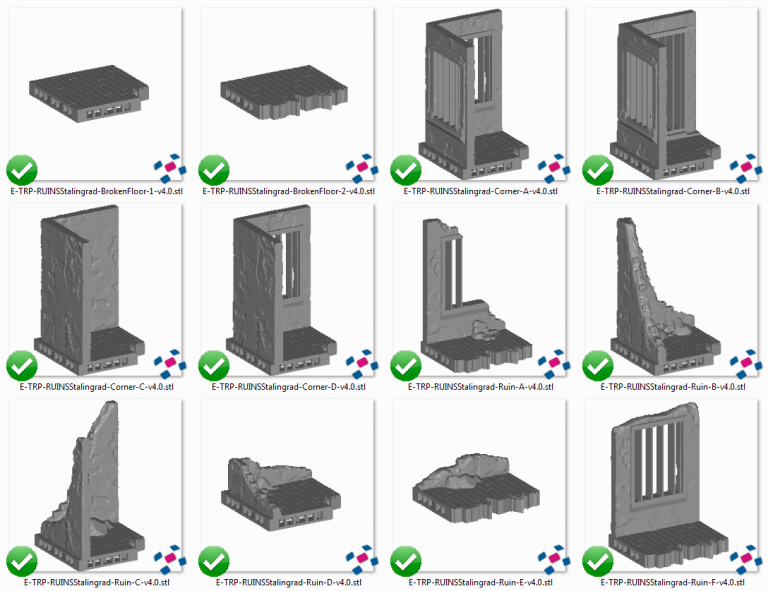 Stalingrad Ruins 28 OpenLOCK - Printable Scenery