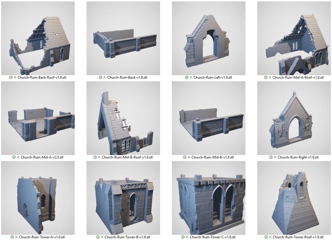 Medieval Church Ruin STL 3d print