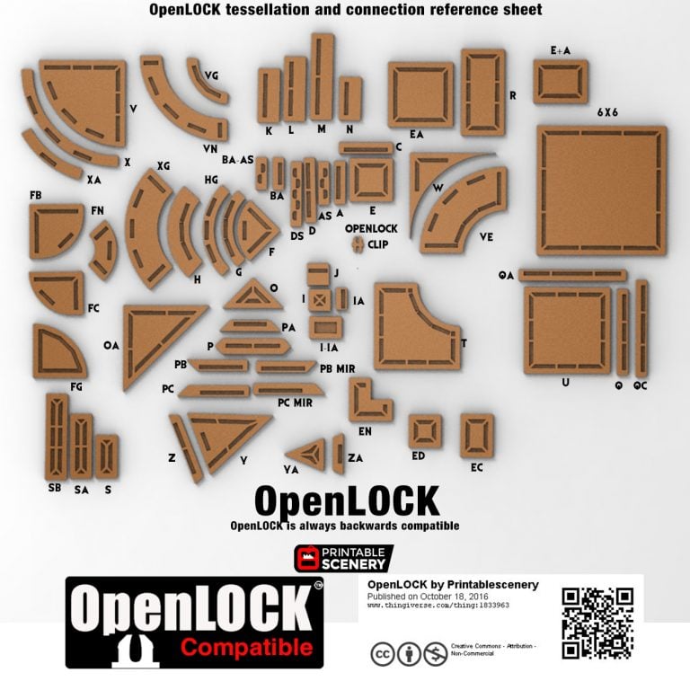 OpenLOCK Tessellation Templates - Printable Scenery