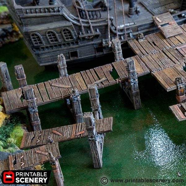 The Walkways STL Age of Sigmar Blood and Plunder Dungeon and dragons Frostgrave Kings of War Mordheim Pirates ruins Ships Wild west