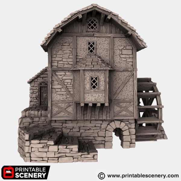 Winterdale Water Mill STL and MarketsFrostgrave Mordheim Age of Sigmar Warhammer dungeons dragons pathfinder