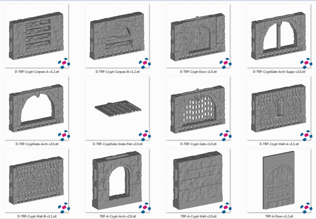 Crypt Walls Printable Scenery