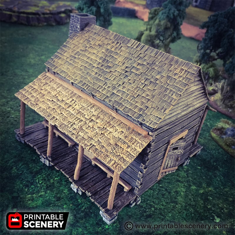 The Log Cabin - Printable Scenery