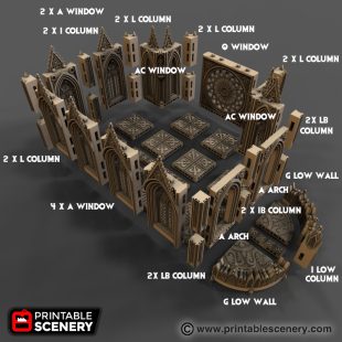 Cathedral Walls - Printable Scenery