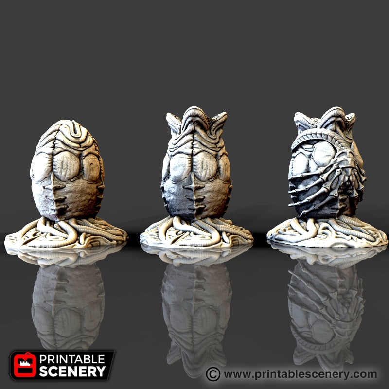EnderToys Spawn Pods - 3D Printed Sci-Fi Alien Egg Terrain For 28mm Tabletop RPG & Wargames, Set Of 3 - View #8