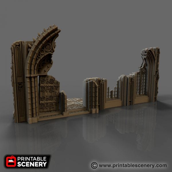 Cathedral Ruins Wargame Printable Scenery