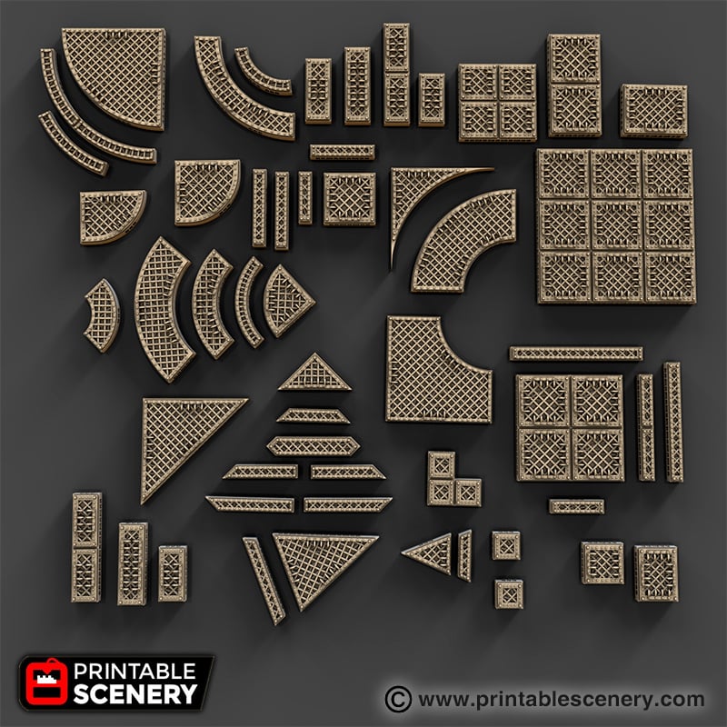 Gothic Sci-Fi Floors - Printable Scenery