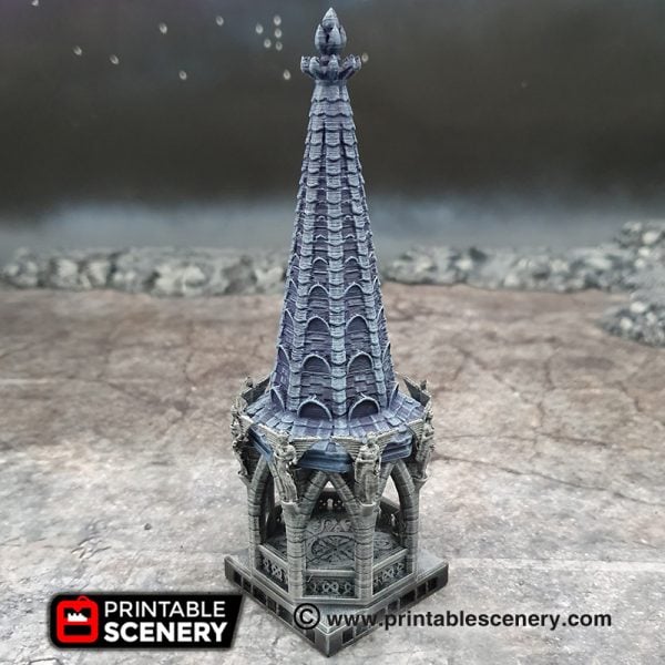 3D printed, gothic cathedral, 40K terrain, bell tower, dungeons and dragons, OpenLOCK