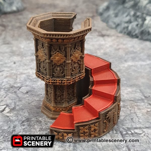 3D printed, gothic cathedral, 40K terrain, dungeons and dragons, 40K terrain