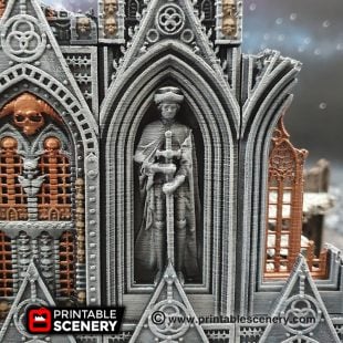 3D printed, gothic cathedral, warhammer 40K, statue