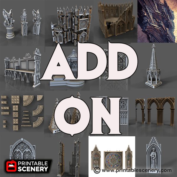 ADD-ON Gothic Cathedral - Printable Scenery