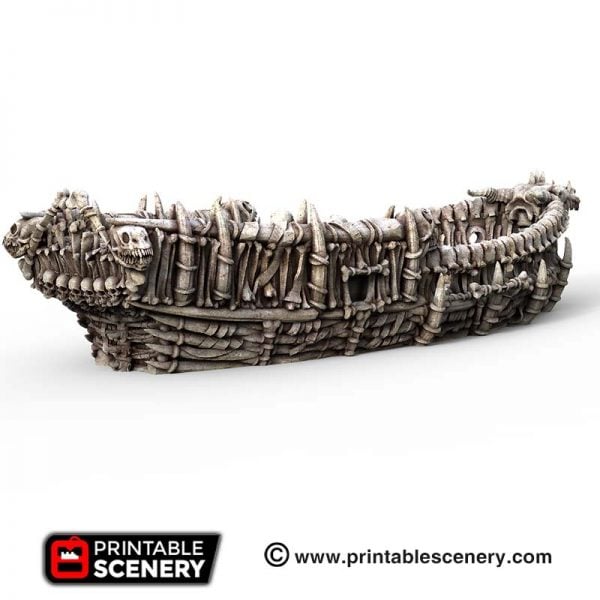 3D Printed Bone Sloop Ship Boat