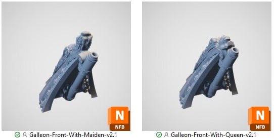 3d printed Galleon Changeable Figureheads