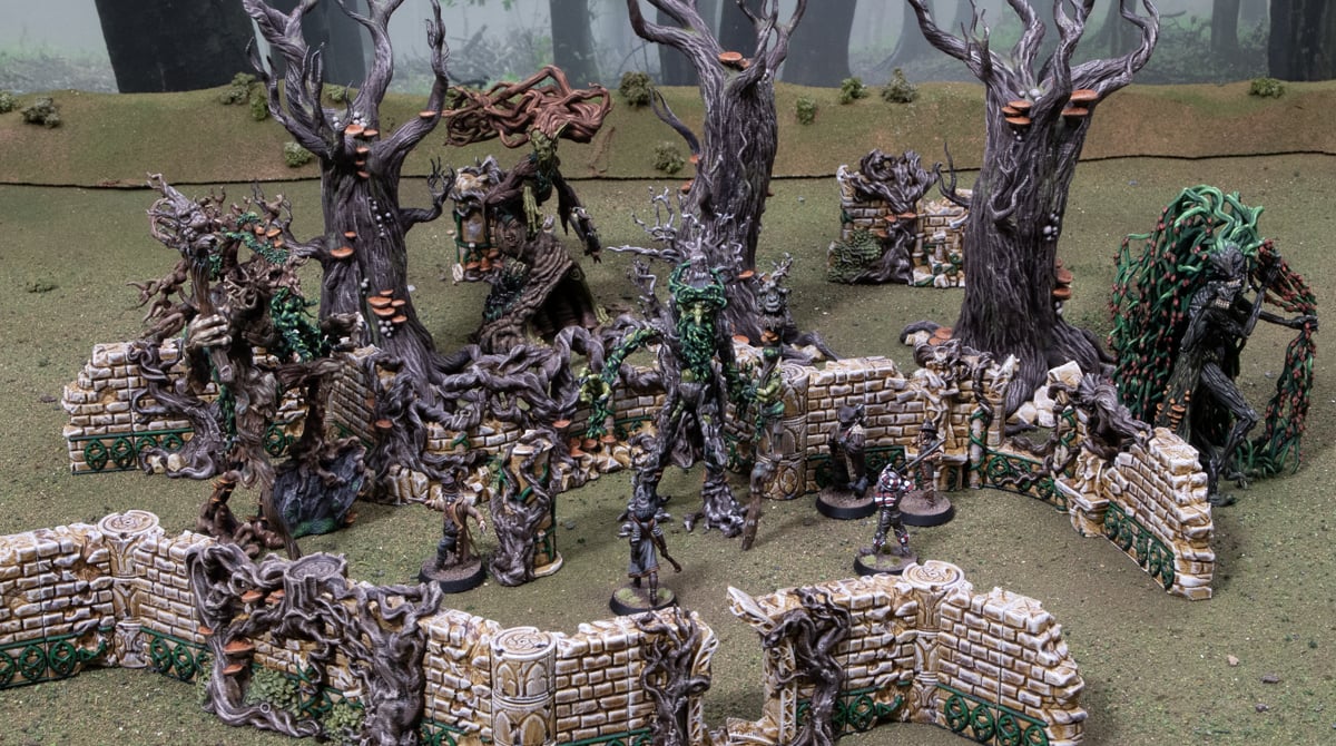 3d printed and painted Elven Groves for tabletop games like dnd and warhammer