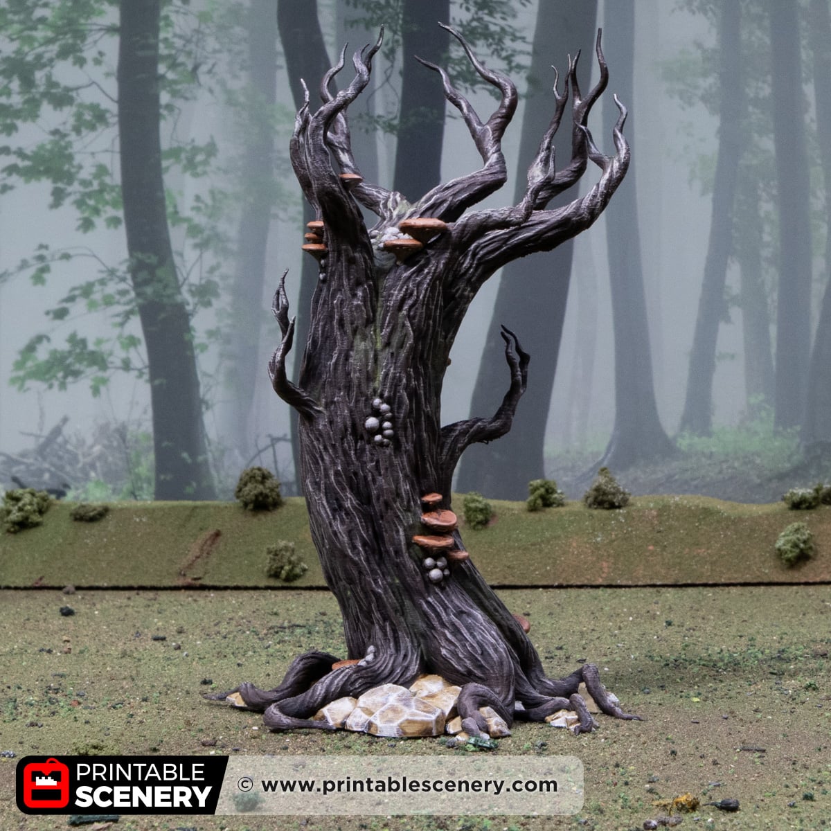 3d printed and painted Gloomwood Trees for tabletop games like dnd and warhammer