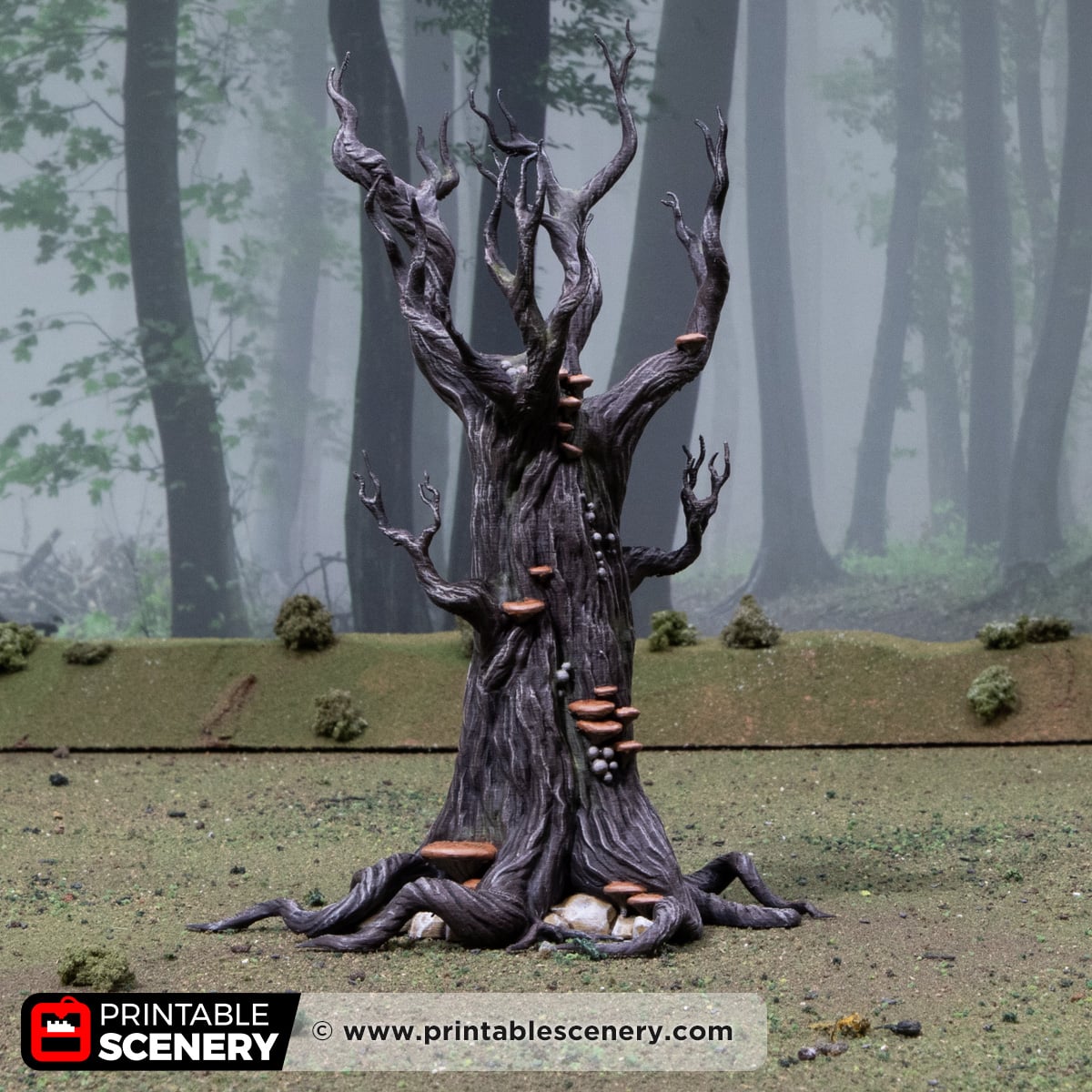3d printed and painted Gloomwood Trees for tabletop games like dnd and warhammer