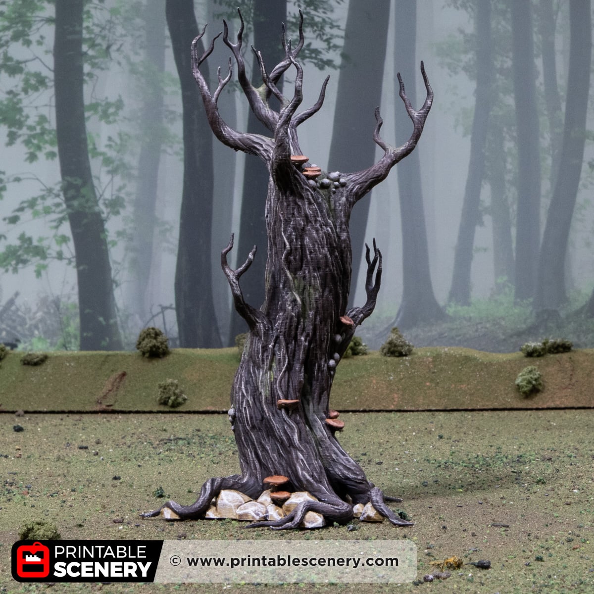 3d printed and painted Gloomwood Trees for tabletop games like dnd and warhammer
