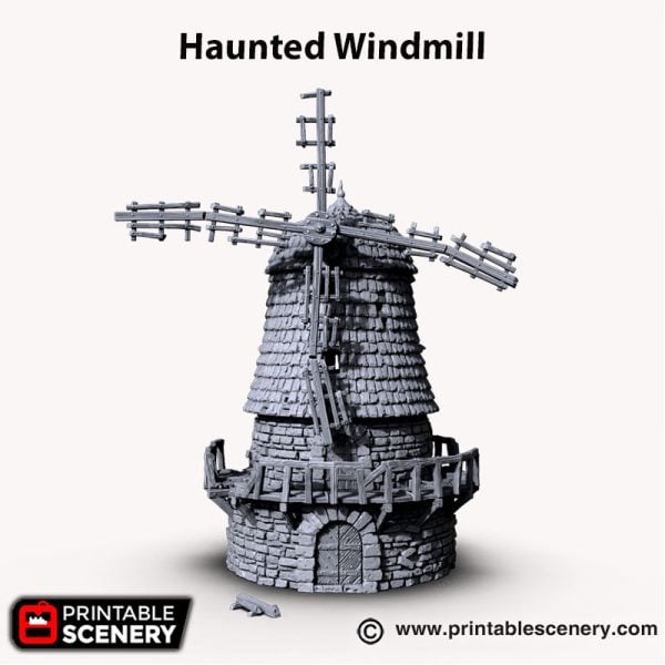 3D Printed Haunted Windmill Age of Sigmar Dnd Dungeons and Dragons frostgrave mordheim tabletop games