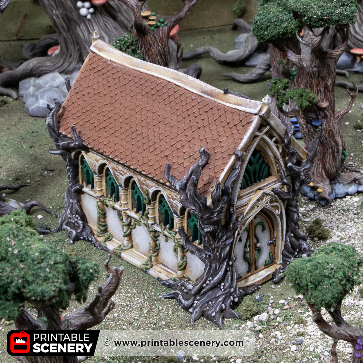 3D printed and painted Living Hall, designed for tabletop games and RPGs