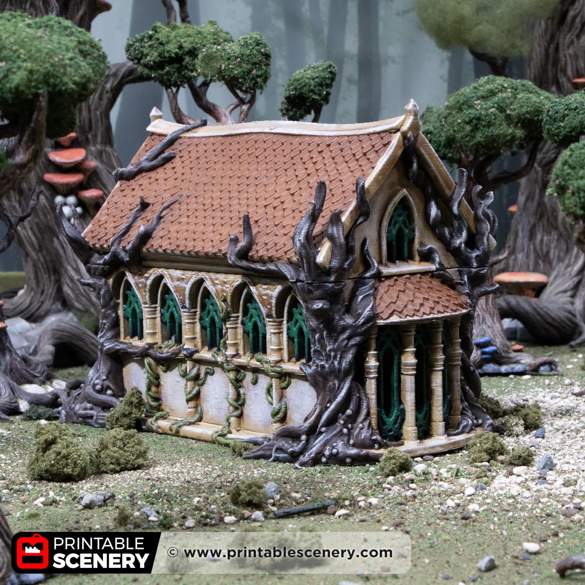 3D printed and painted Living Hall, designed for tabletop games and RPGs