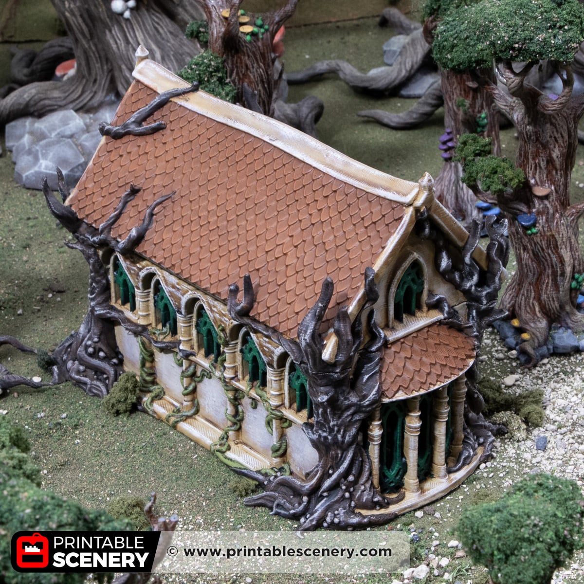3D printed and painted Living Hall, designed for tabletop games and RPGs