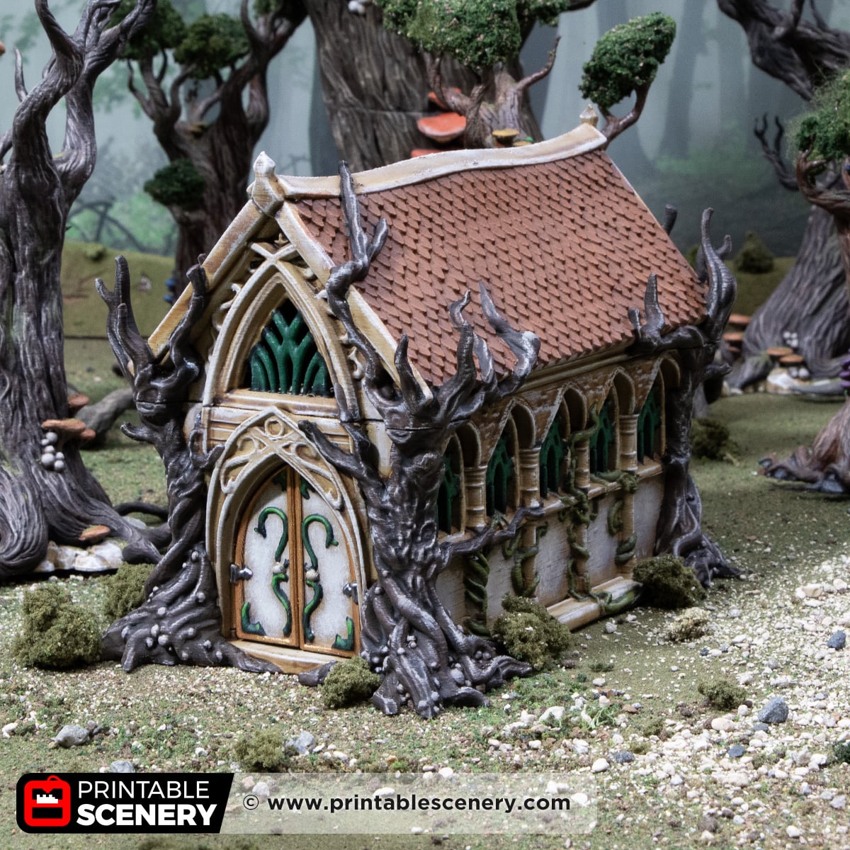 3D printed and painted Living Hall, designed for tabletop games and RPGs