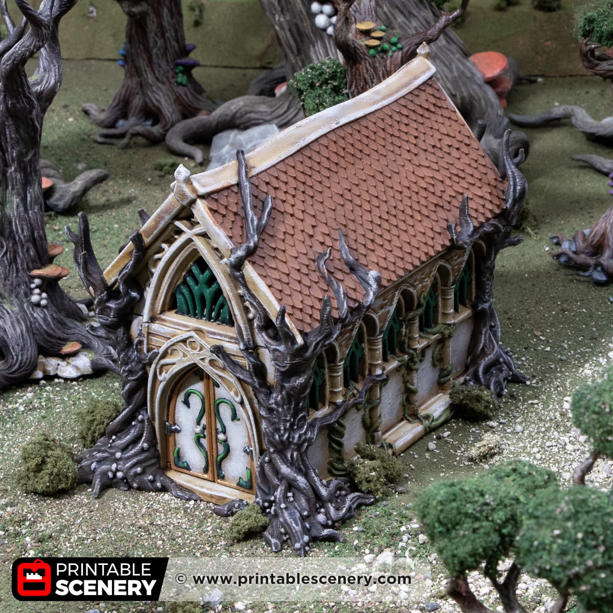 3D printed and painted Living Hall, designed for tabletop games and RPGs