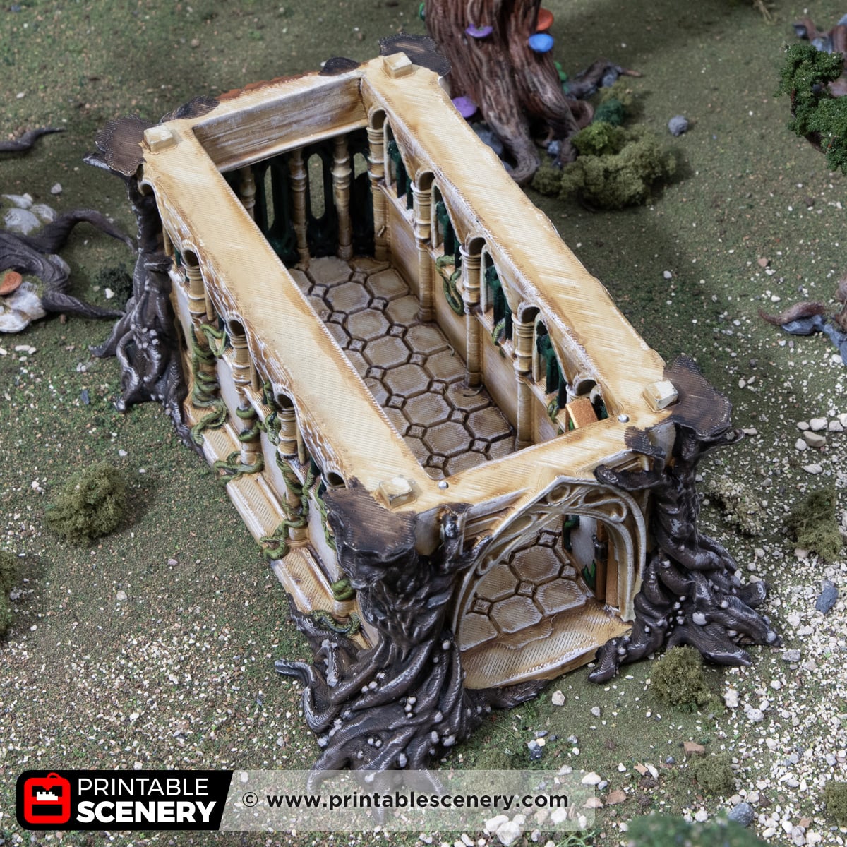 3D printed and painted Living Hall, designed for tabletop games and RPGs