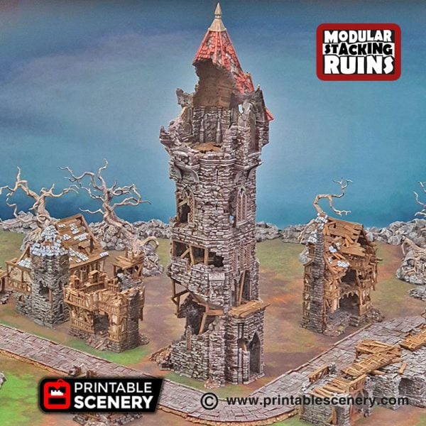 3D Tower of Insanity Warhammer Dungeons and Dragons Frostgrave Mordheim