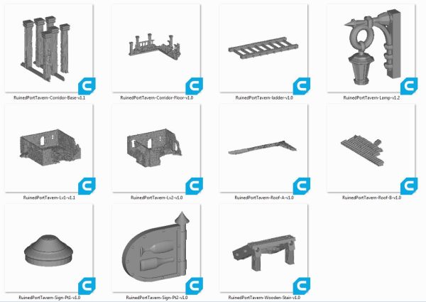 Ruined Port Tavern - Printable Scenery