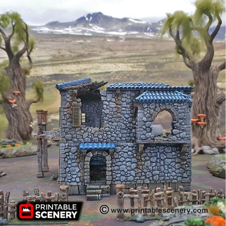 Ruined Port Tavern - Printable Scenery