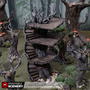 3D printed and painted Elven Ithillian Sky Port model for tabletop games and PRGs