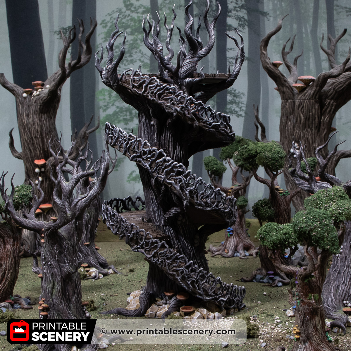 3D printed and painted Elven Ithillian Sky Port model for tabletop games and PRGs