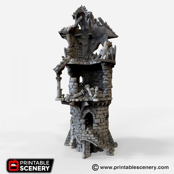 Ruined Wizard Tower 3D printable