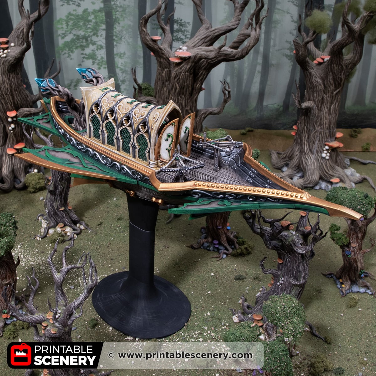 3D printed and painted Elven Sky Reaver model for tabletop games and PRGs