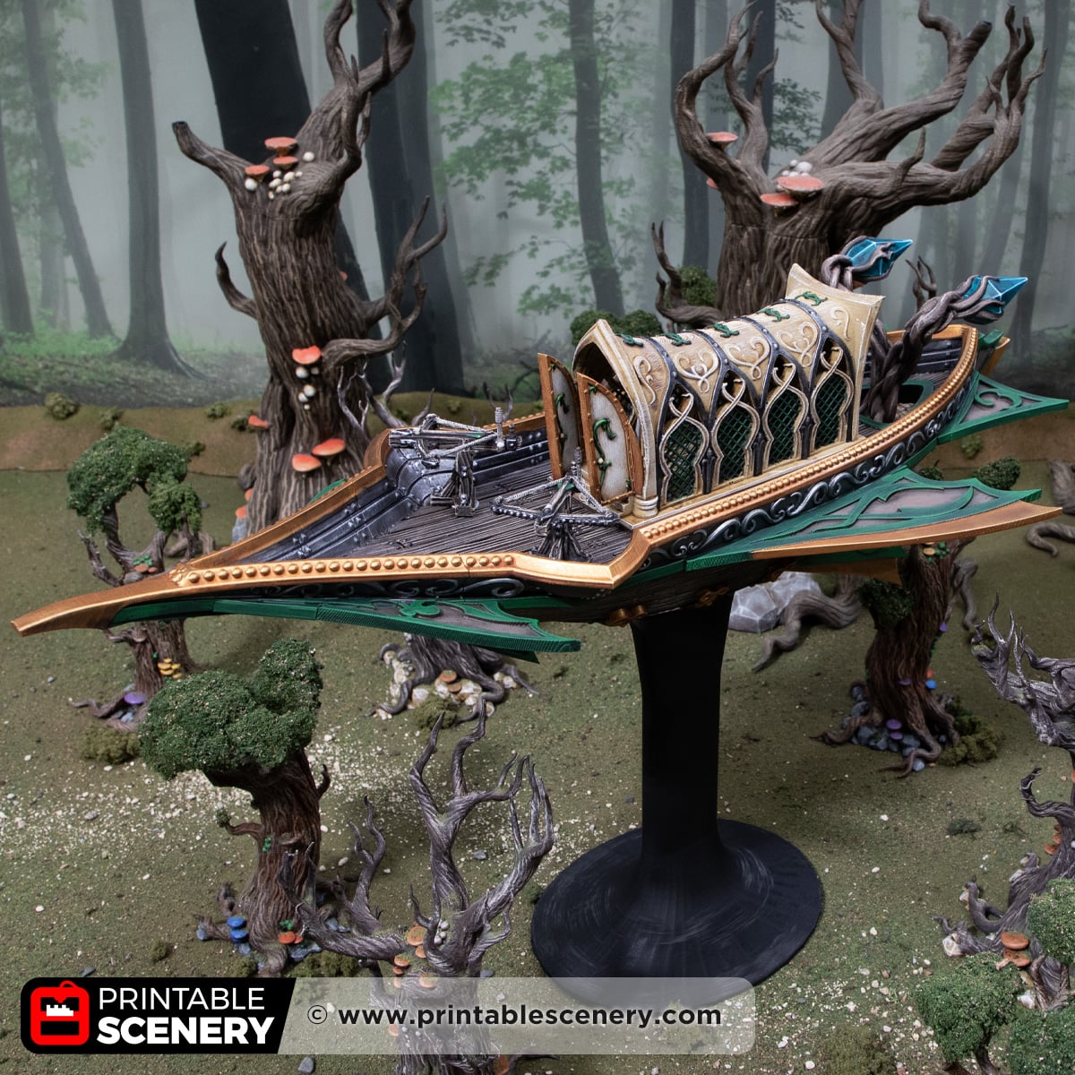 3D printed and painted Elven Sky Reaver model for tabletop games and PRGs