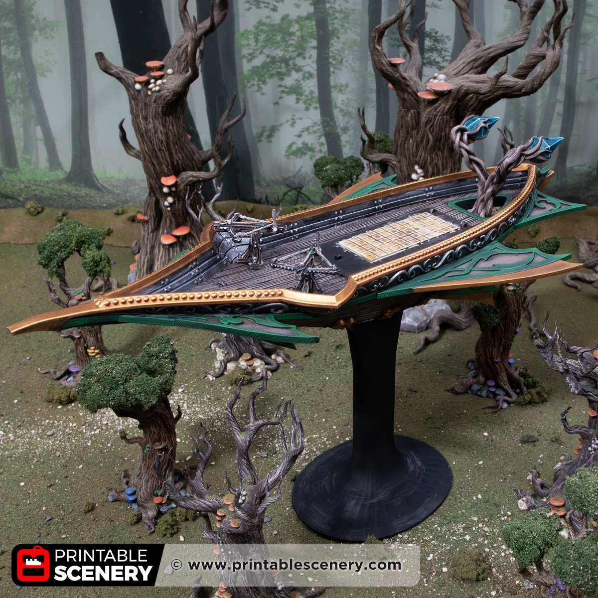 3D printed and painted Elven Sky Reaver model for tabletop games and PRGs